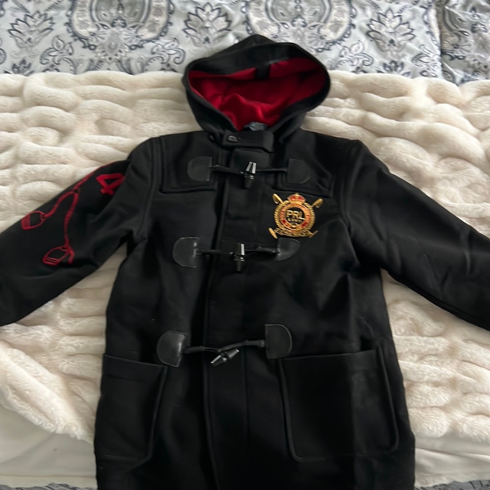Polo by Ralph Lauren- Wool Blend Hooded Peacoat. Size 3T